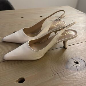 Sam Edelman White Slingback Kitten Heel